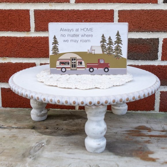 Camper Decor CAMPING Wooden Block Sign Camp Trailer Pine Tree Summer Decorations - Picture 3 of 3